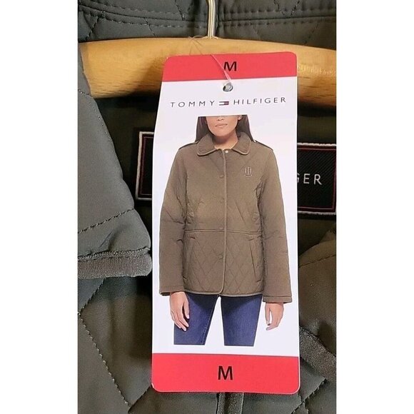 NWT Tommy Hilfiger Medium Womens Quilted Jacket Olive Juniper Green Item 1699187 - Picture 6 of 13